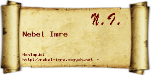 Nebel Imre névjegykártya